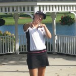 Senior Lexi Lowitzki has some fun before her golf meet. (Danielle King) 