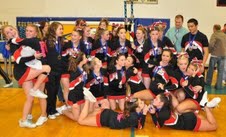 Huntley High School's Cheerleading squad enjoy themselves at their last competition. (Sophie Murk, Voice)