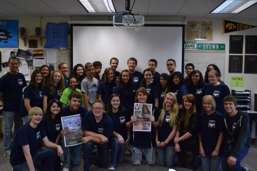 The Publication Production Class in October when the first issue of year came out. (Credit: Voice File Photo)