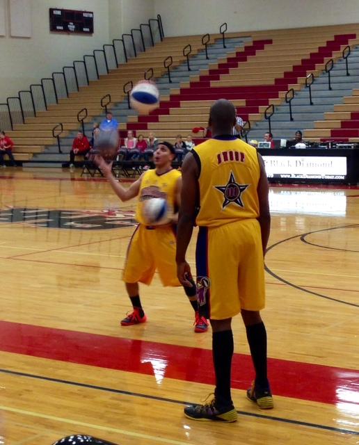 Members of the Harlem Wizards entertain the crowd (C. Walsh).