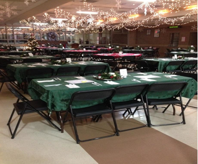 Decorations were set for the annual Dinner with Santa hosted by the District 158 Education Foundation (S. Henderson). 