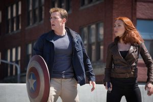 Steve Rogers (Chris Evans) and Natasha Romanoff (Scarlett Johansson) star in Marvel's "Captain America" (MCT Campus). 