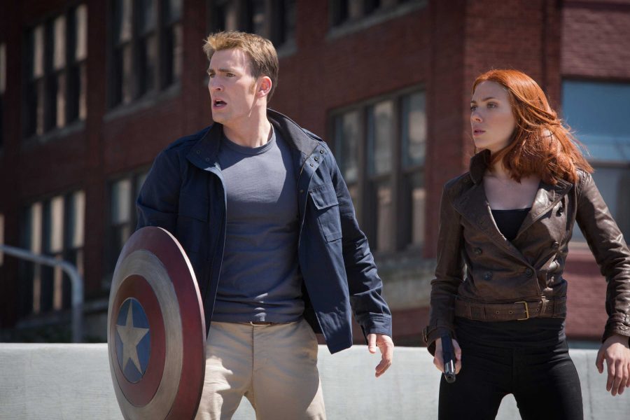 Steve Rogers (Chris Evans) and Natasha Romanoff (Scarlett Johansson) star in Marvels Captain America (MCT Campus). 
