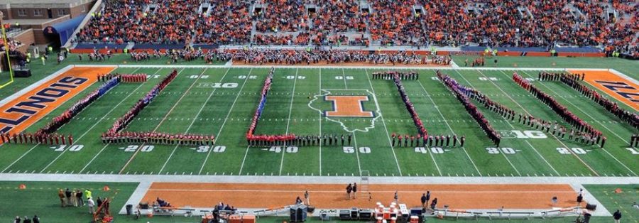 Cheerleaders at the University of Illinois