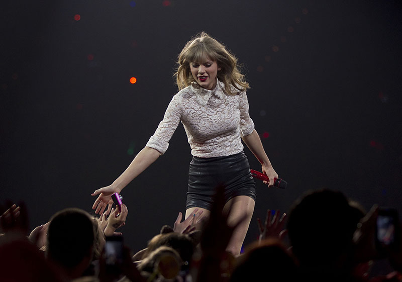 Taylor Swift performs at Rupp Arena in Lexington, Kentucky, on Saturday, April 27, 2013.
