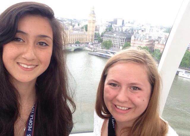 Murray (left) and Ashley (right) OBrien on the London Eye overlooking Big Ben (Courtesy of Caitlin Murray).