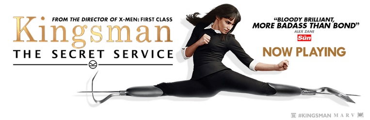 New poster for the hit movie Kingsman: The Secret Service in theaters now (Courtesy of  facebook.com/KingsmanMovie)