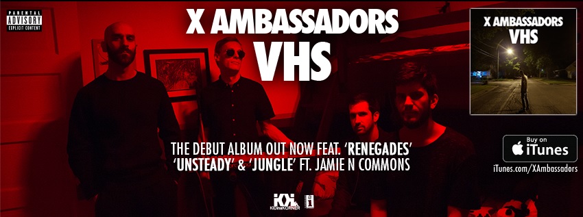 X Ambassadors recently released their debut album VHS which includes the hit single Renegades (Courtesy of www.facebook.com/XAmbassadors).
