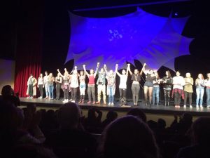 Cast and crew members bow before the audience at the end of the play (C Thomas)