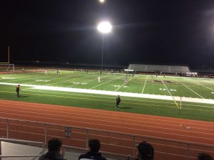 The girls soccer team plays in their first game of the season (R. Savillo).