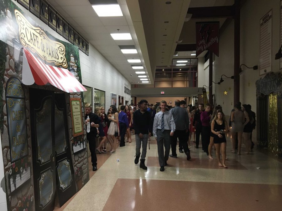 Students enter the Parisian style Homecoming dance