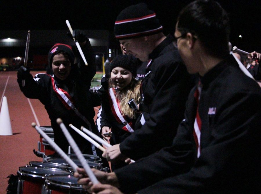 Junior Jack Filpi drumming out, surrounded by his other fellow percussionists (R. OSullivan).
