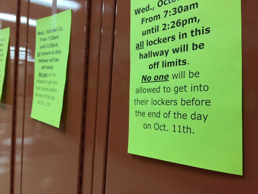 Hallways are blocked off to provide a quiet environment for test takers.