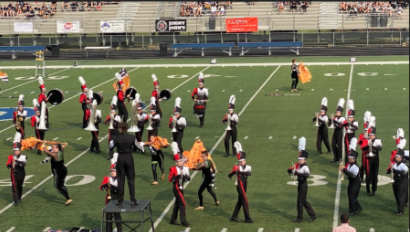 The Huntley High School marching band performs at the competition at Lake Park High School on Sept. 11. (Courtesy of Kevin Krivosik)