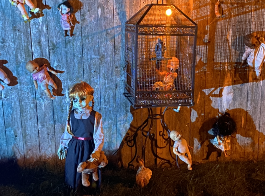 This year, the Halloween House for the Hungry drew inspiration from the real Island of the Dolls. (E. Armstrong)