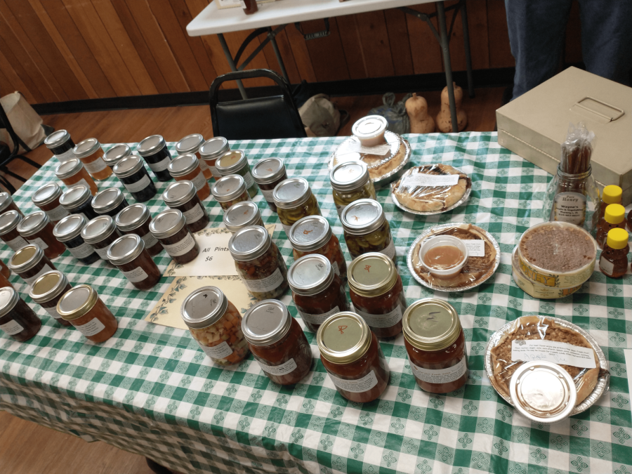 A variety of products are sold at the Huntley Farmers Market, like homemade jams, pies, and other baked goods. (A. Peters)