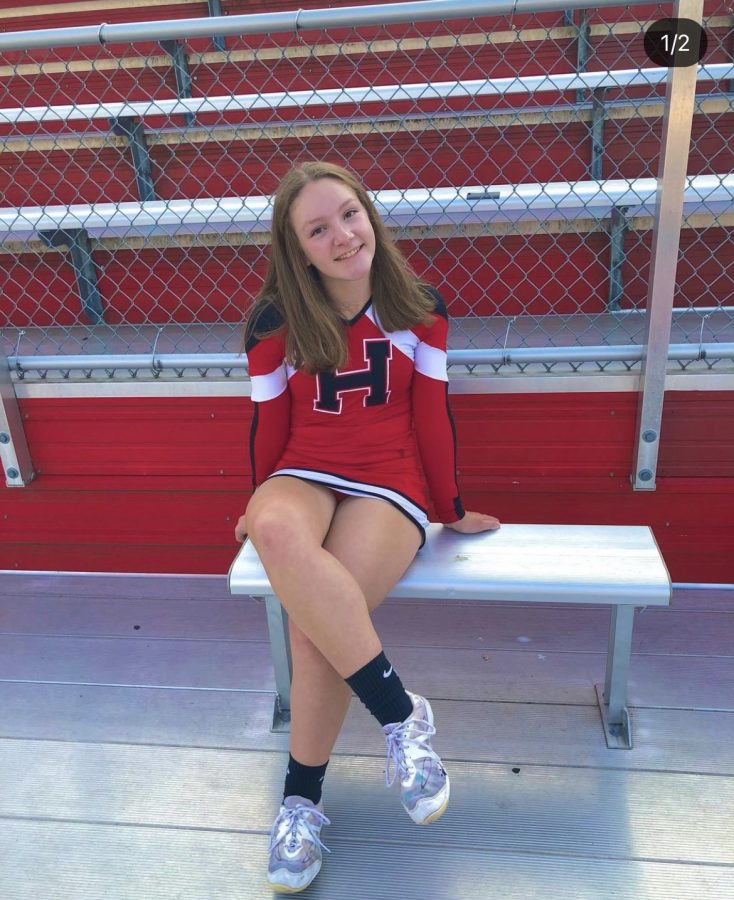 Senior Sarah Cross has been cheering since seventh grade.