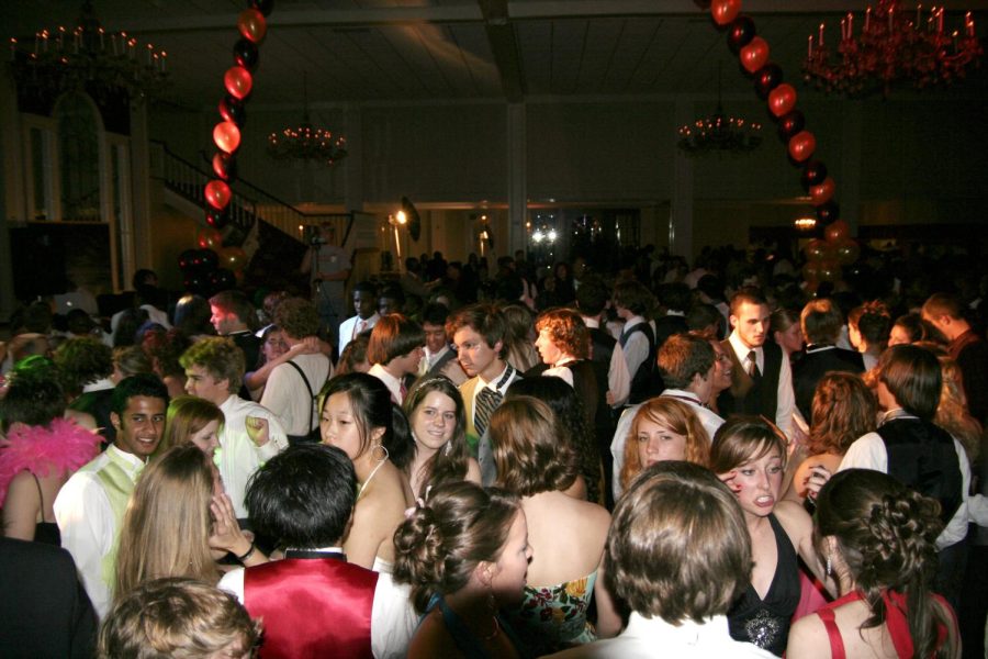 High school students enjoy a fun night on the dance floor at Prom.