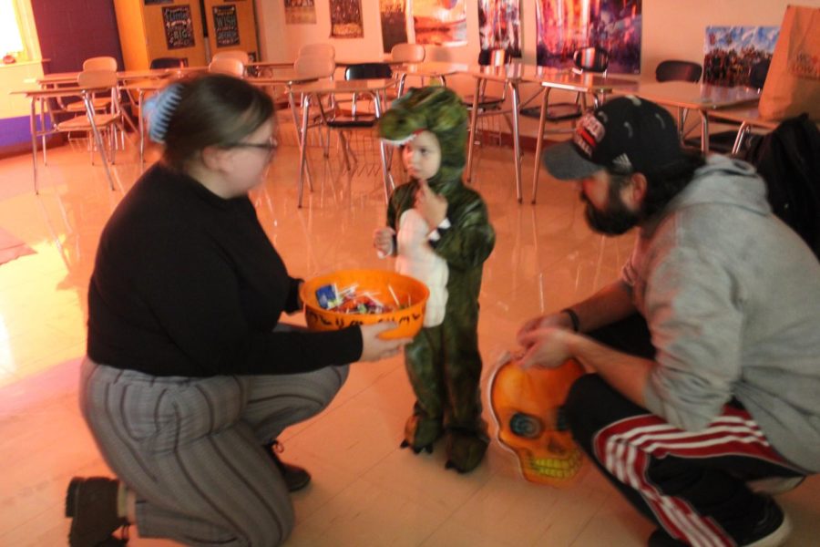 Creative Writing Club spent the night handing treats to the trick or treaters!