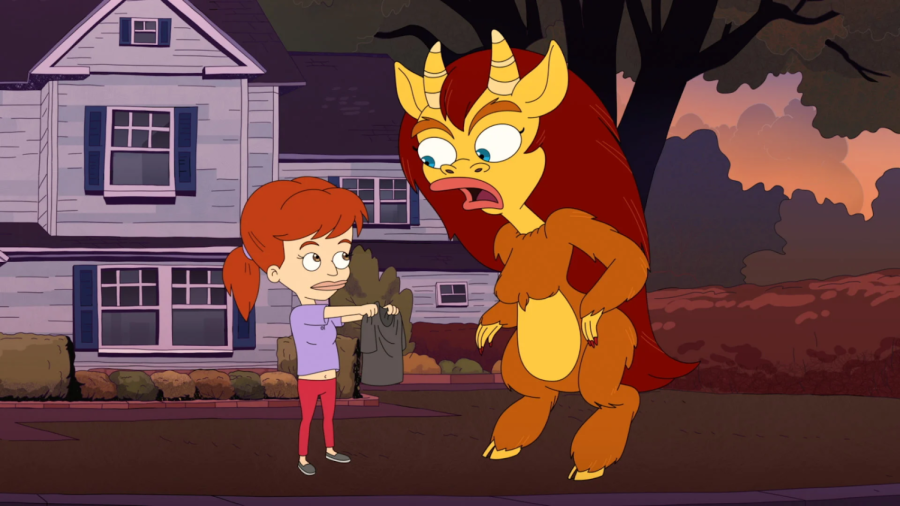 Main characters Jessi Glaser, played by Jessi Klein, and Connie the Hormone Monstress, played by Maya Rudolph.