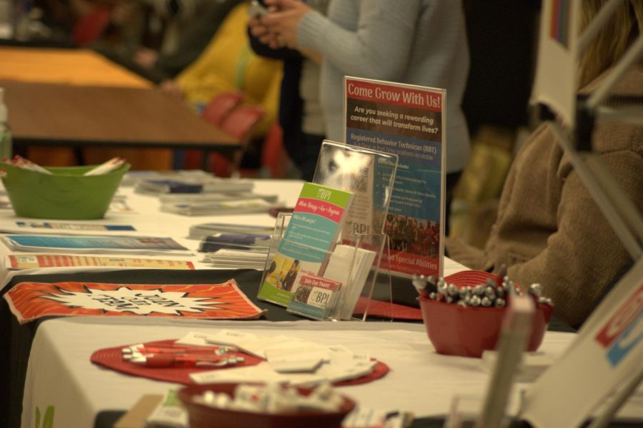 One of the stands set up waiting to welcome guests to explain how their agency supports mental health.
