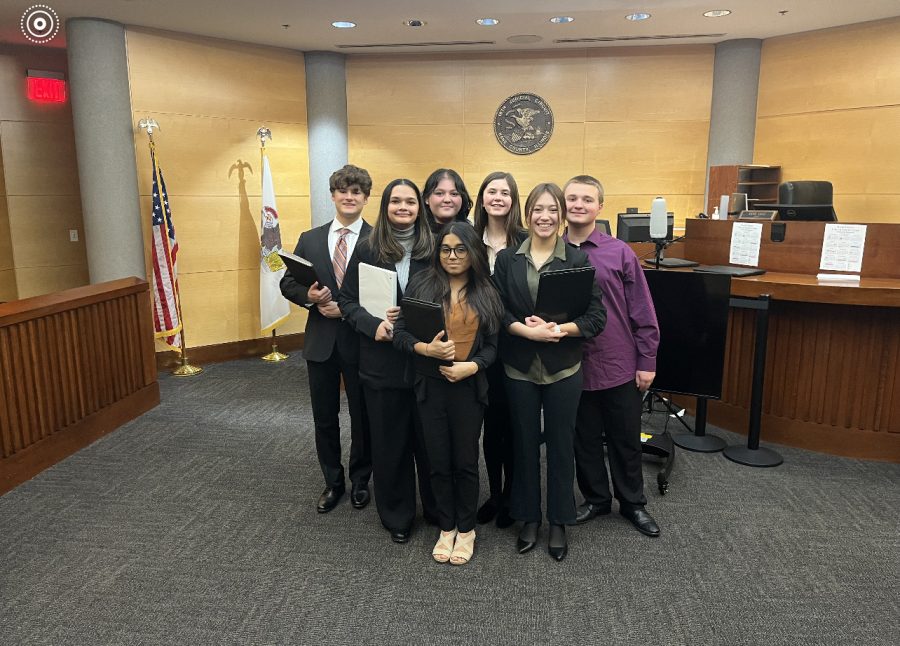 This years Mock Trial team at their first scrimmage.