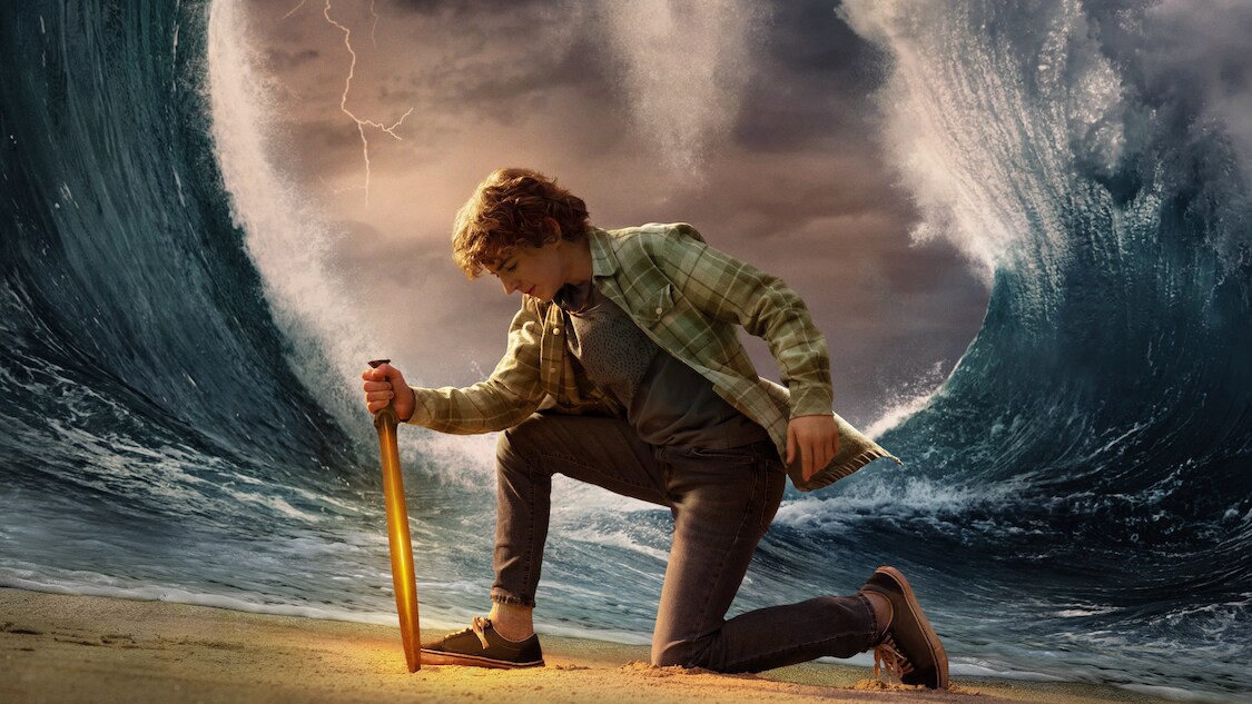 The posters for Percy Jackson captures his demigod powers and his newfound strength.  

