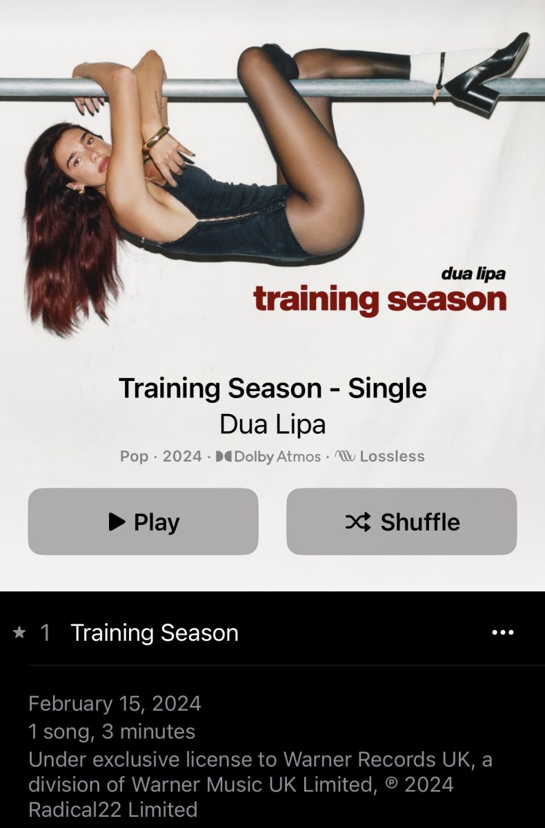 Album cover for “Training Season” by Dua Lipa.