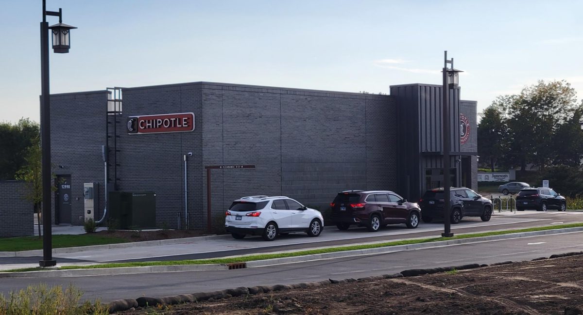 The brand new Chipotle welcomes guests on its opening day.