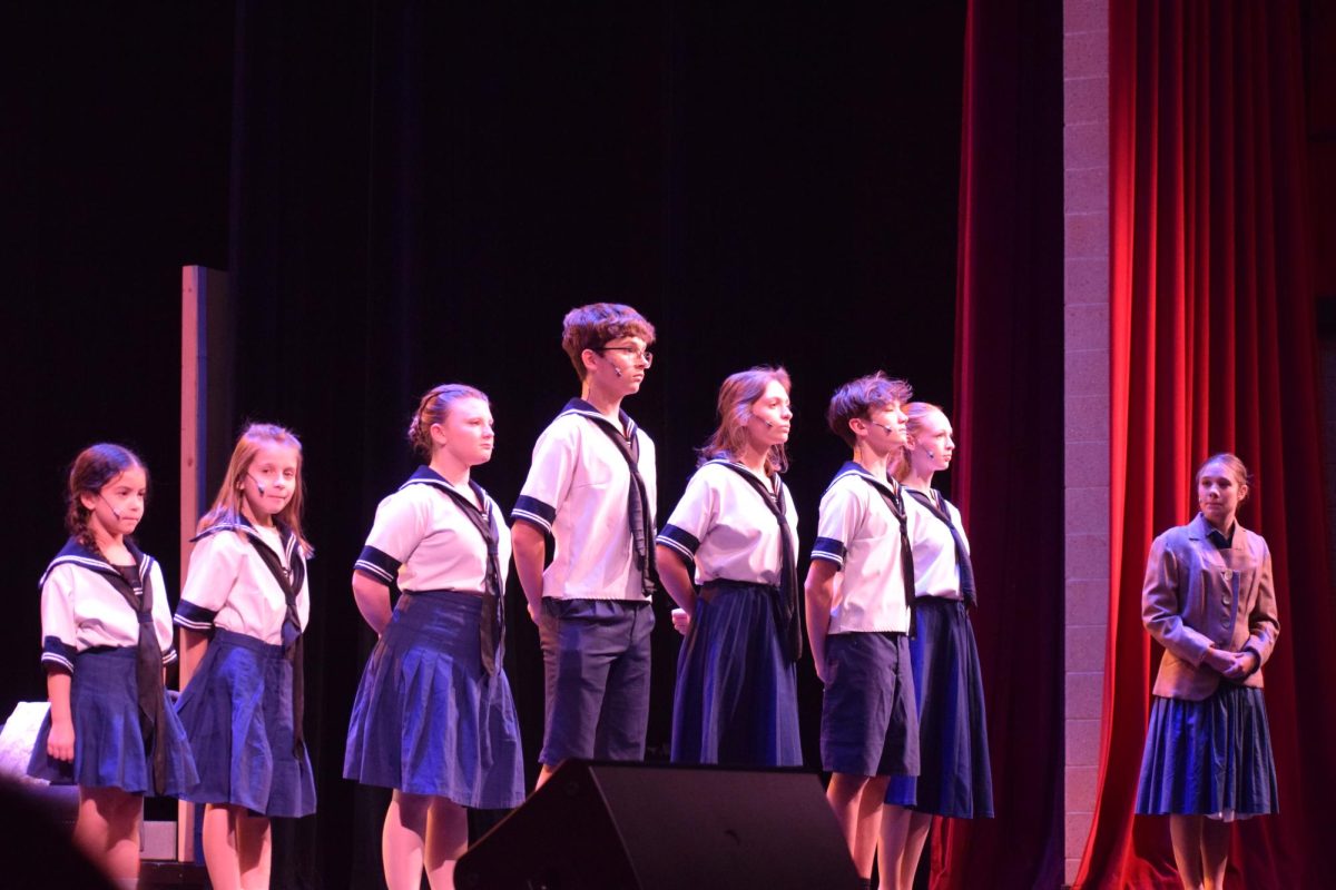 The Von Trapp children meeting Maria. 