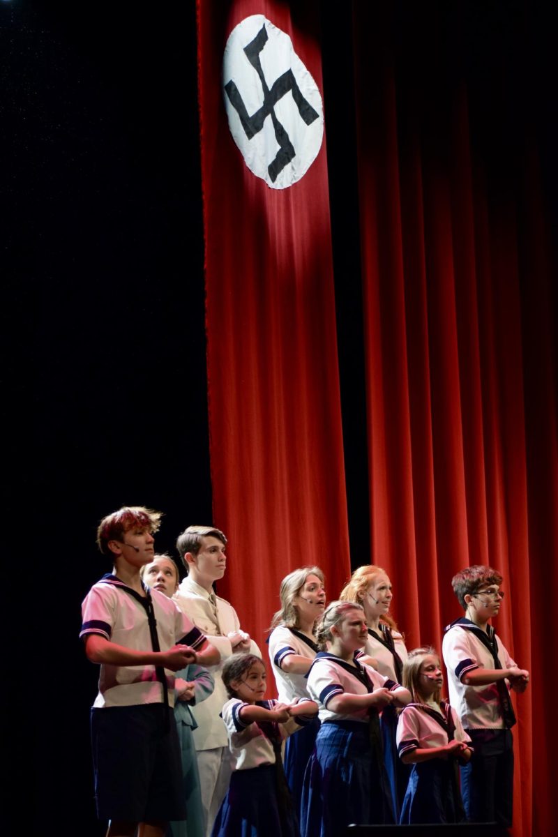 The Von Trapp family singing "My Favorite Things" at a music festival in Austria as the Nazis begin their takeover. 