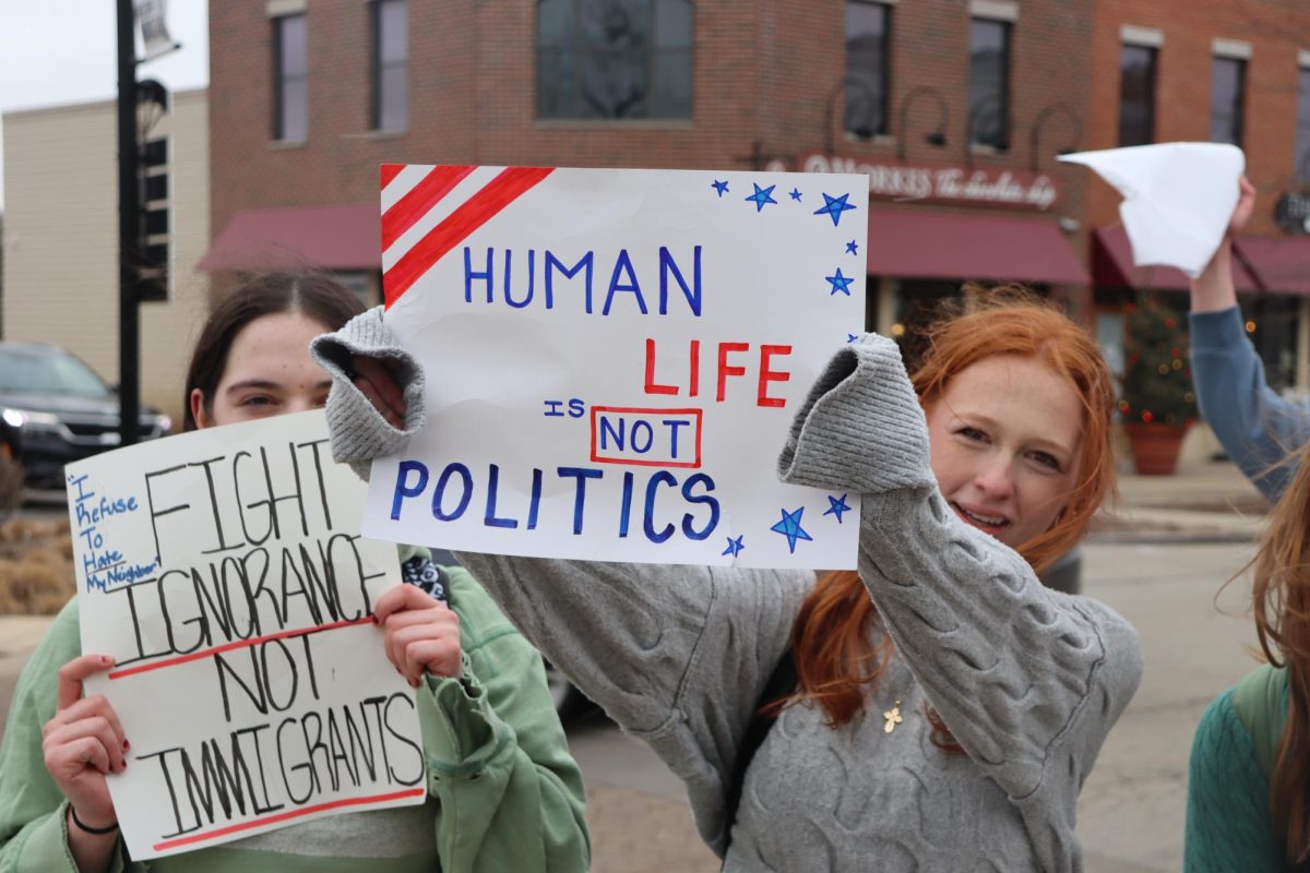 Students rally during the Feb. 20 walkout, where a peaceful protest was followed by controversy over uneven consequences.